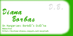 diana borbas business card